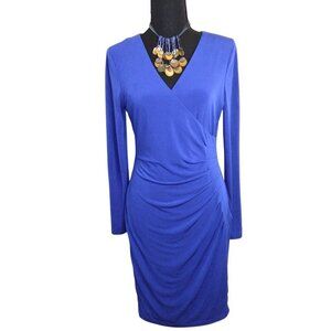 CALVIN KLEIN BLUE WRAP DRESS - SIZE 8